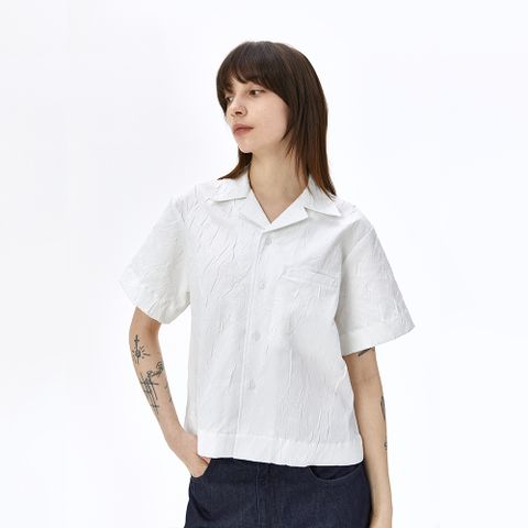 [최초가 99,000원]링클 오픈카라 셔츠_화이트
