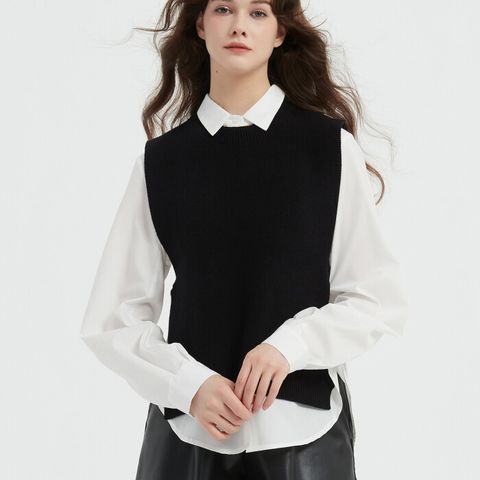 [브리치] 트위디아 /  2PCS  에이미 셔츠 레이어드 풀오버