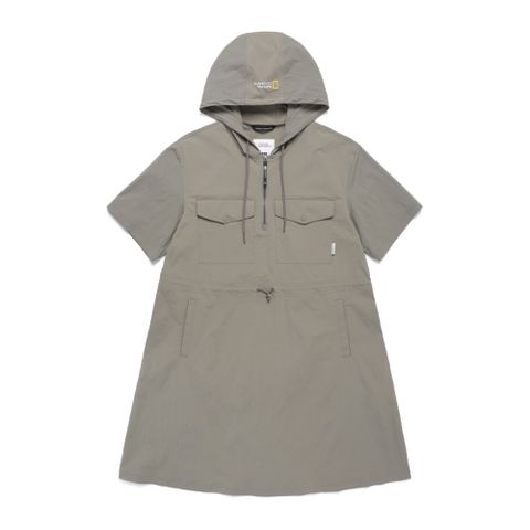 여성 우븐 스트레치 후드 반팔 원피스 LAUREL OAK N242WOP980