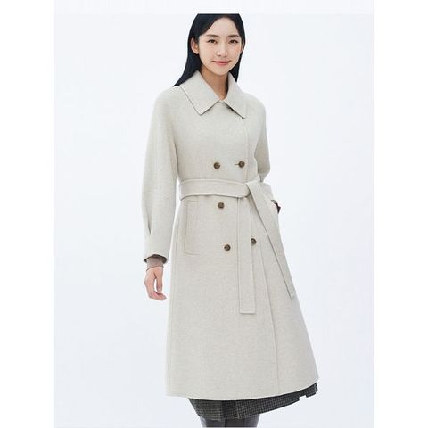 [하프클럽/  겨울  울혼방 핸드메이드 더블 발마칸 롱 코트7645