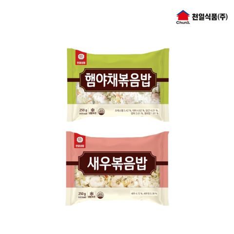 [무료배송] 천일식품 새우볶음밥 250g x 5봉 + 햄야채볶음밥 250g x 5봉