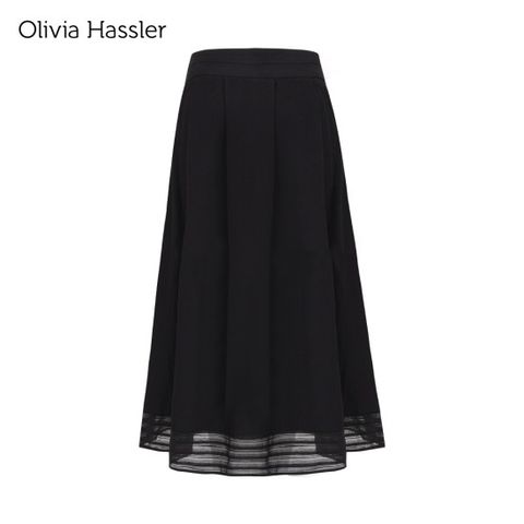 본사직영 최초가 171,000원 24SS 매쉬배색 A라인 플레어 스커트_OHDMSK201