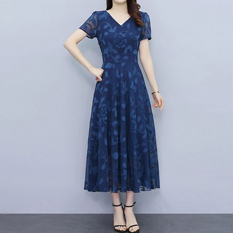 240909 - 쉬폰롱원피스 쉬폰원피스 여름원피스  빅사이즈원피스 린넨원피스 오피스룩 여성원피스 중년원피스