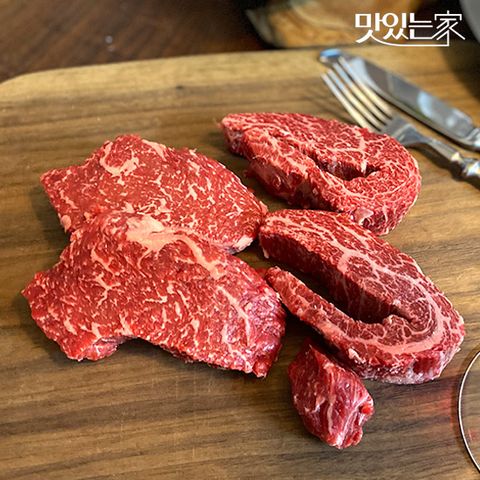맛있는家 명품 숙성 1등급 암소한우 새우살+알등심 300g 350g 500g 구이용/스테이크용