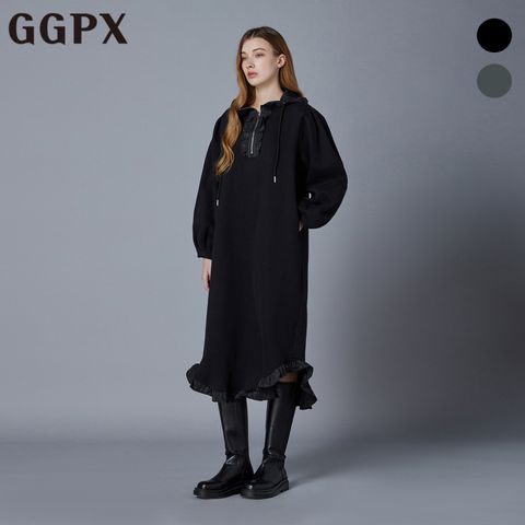 [롯데백화점][지지피엑스]프릴 배색 후드 양기모 원피스 (GOCOP037F)