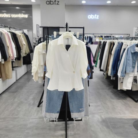 AFZ2NB41/여름 브이넥 허리 라인 블라우스