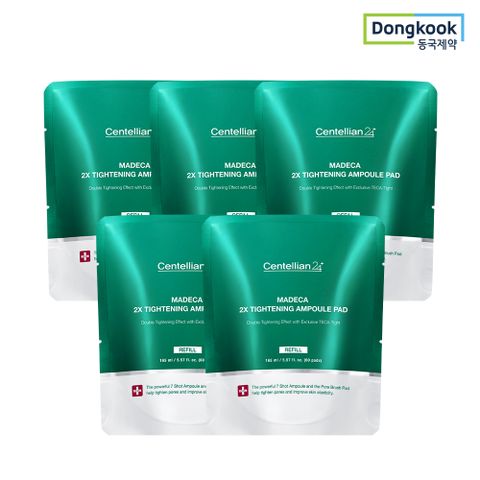 마데카 더블 타이트닝 앰플 패드 리필 60매 5개 모공 피부 탄력관리 미백 주름케어 광채 리프팅