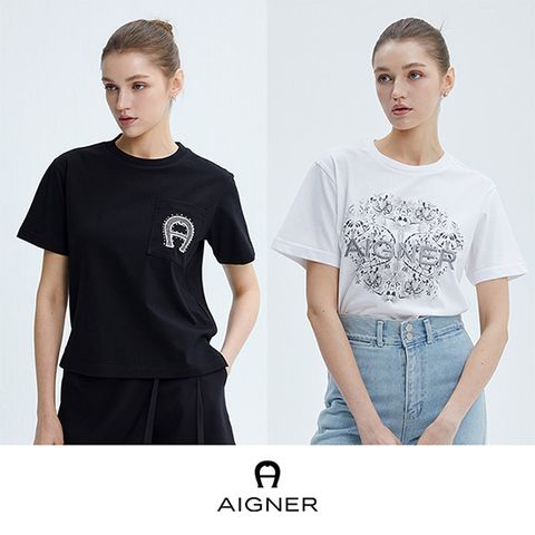 [★한정수량] 24SS AIGNER 허니서클 반팔 티셔츠 2종