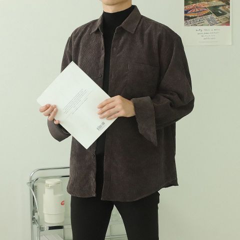 [브리치]  / 남자셔츠 오버핏 코듀로이 골덴 기모 셔츠