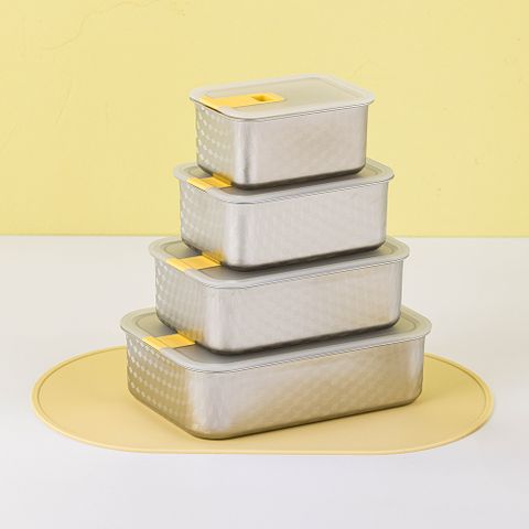 퍼펙트씰S 스텐 모듈형 밀폐용기 직사각 4종 세트 550ml+800ml+1150ml+1650ml