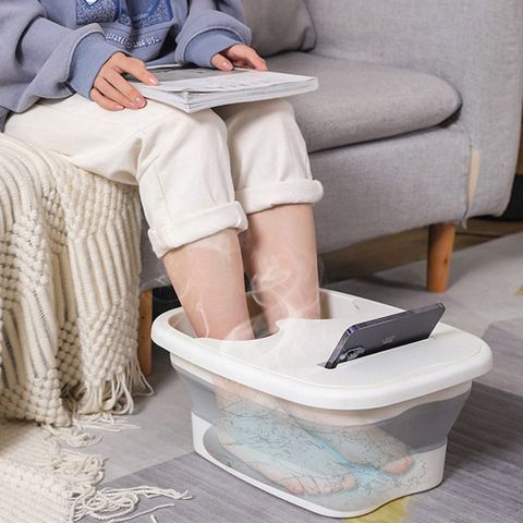 가정용 스파 지압 족욕 바스켓 간편 휴대 접이식 수납