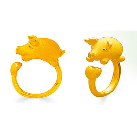순금 돌 백일 하트꿀꿀 반지 선물 기념 1.875g /24k/99.9% 아기반지