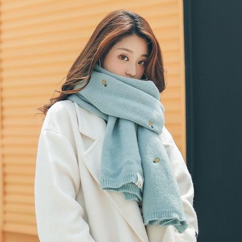 겨울 여친 선물 패션 파인 니트 목도리 민트 여성용