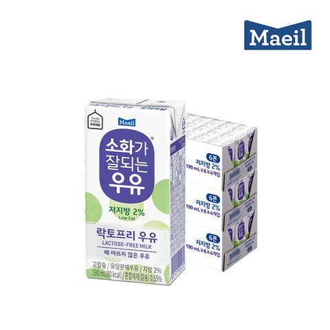[매일] 소화가 잘되는 저지방 우유 190ml 72팩