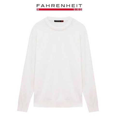 롯데몰 파렌하이트 21 S/S 면,모달 혼방 화이트 2중넥 라운드 풀오버 니트 FCU8009_EP