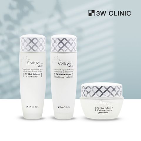 3W CLINIC 콜라겐 화이트 3종세트 여성 기초화장품 스킨케어세트 수분 영양 미백