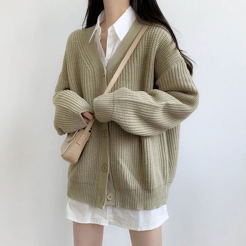 [브리치] 박남매 / 래이튼 벌룬 브이넥 하찌 가디건 P000BGSL