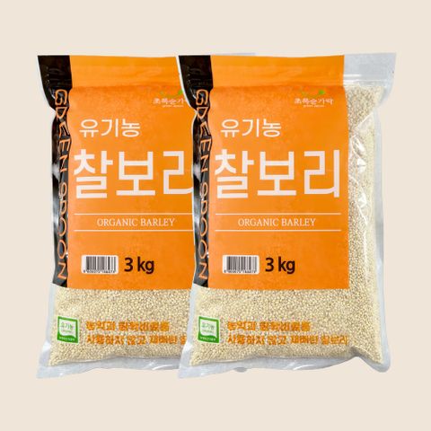 초록숟가락 유기농 찰보리 3kgX2ea