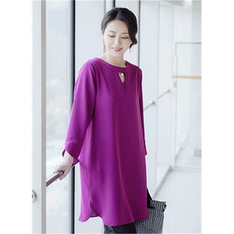 T50433 진주 트임 롱 블라우스 엄마옷 중년옷 (6692539)