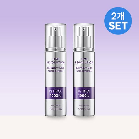 [미샤][2개SET] 타임레볼루션 레티놀 1000샷 스피큘 세럼 50ml