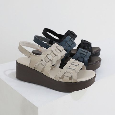 [브리치] 제이슈 / 제이슈 천연소가죽 엘렌 통굽 샌들 5cm