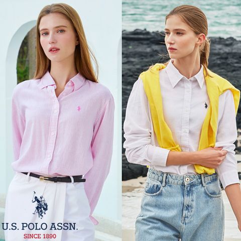 [U.S POLO ASSN.] 25SS 린넨 블렌디드 썸머 셔츠 여성 2종
