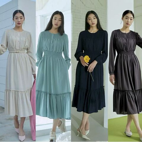 [미르바네스] 여성 가을 네츄럴 플레어 원피스