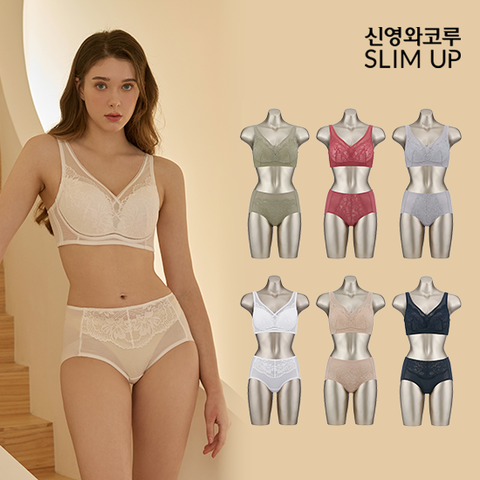 신영와코루 슬림업 V33 리얼 실크 브라팬티 패키지