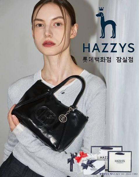 [인기신상]HIWA4F550BK_여성 블랙 로고배색 가죽 미니 토트백