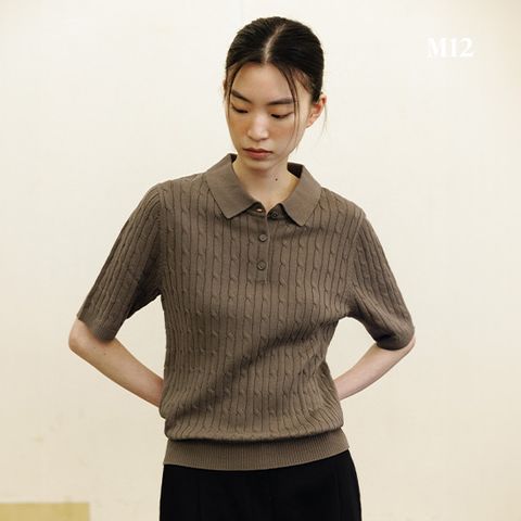 [온플/3만원인하] M12 25SS 여성 코튼 블렌디드 케이블 카라니트 4종