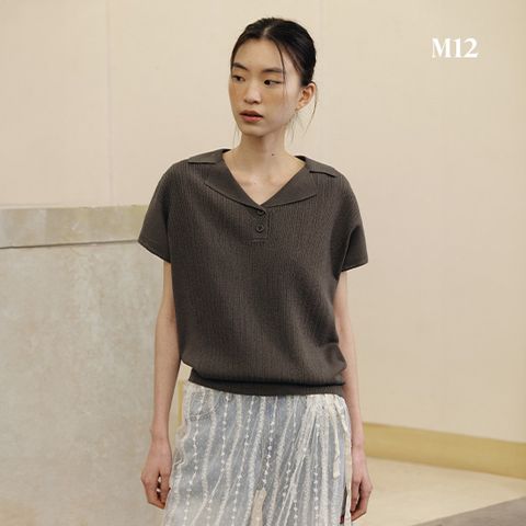 M12 25SS 여성 린넨블렌디드 크로셰 카라니트 3종
