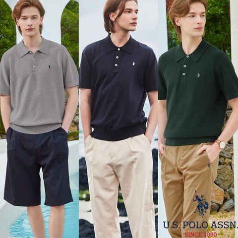 1-2. [U.S POLO ASSN.] 25Summer 반팔 카라 니트 남성 3종