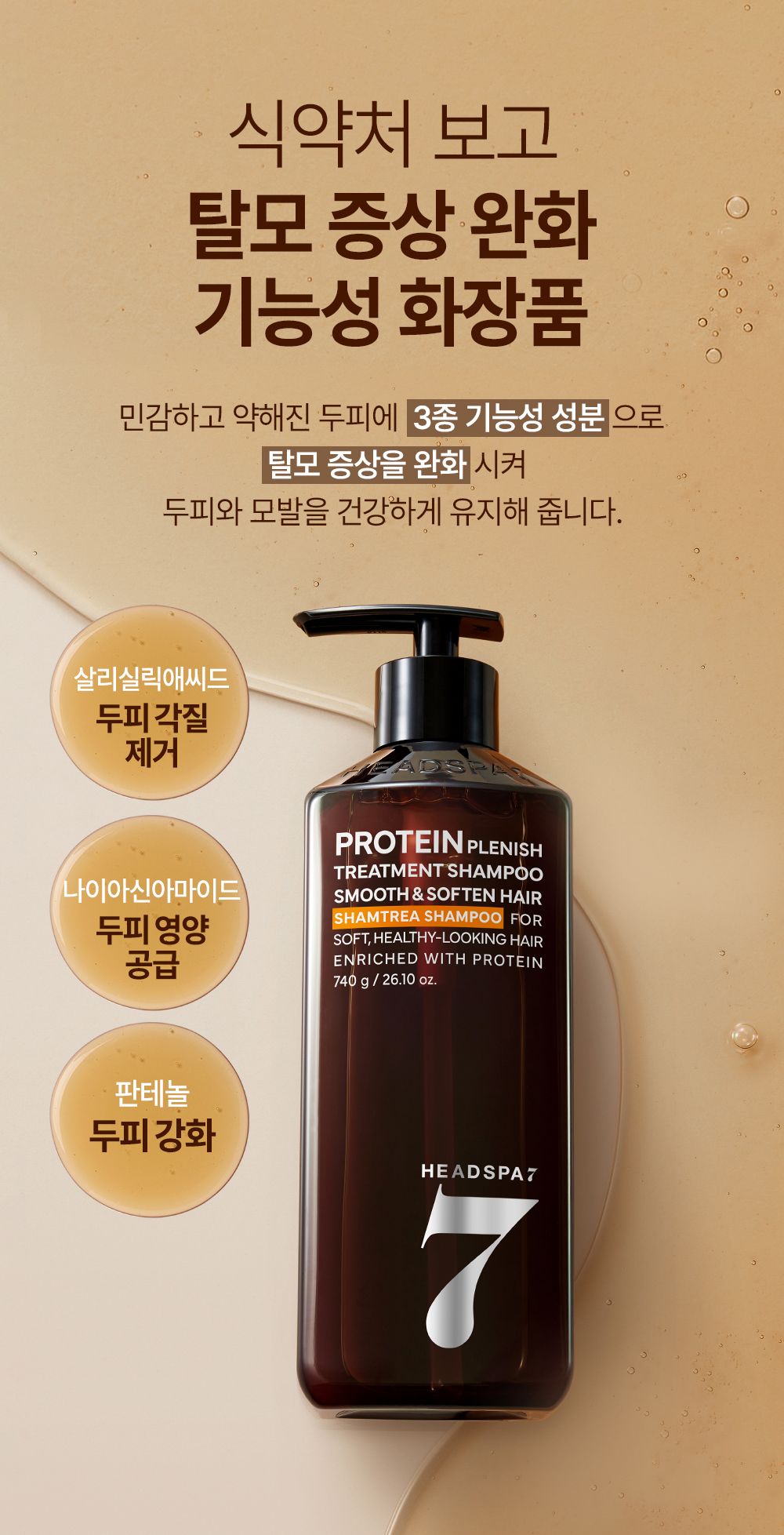 헤드스파7 특가)헤드스파7 프로틴 트리트먼트 샴푸 740gx2