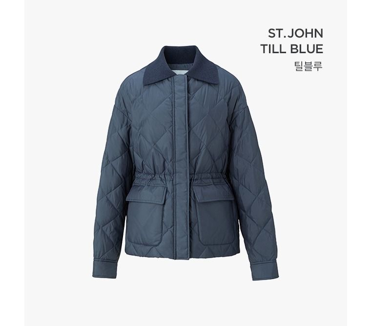 [최초가129000원]센존블루라벨 캐시울 니트카라 헝가리 구스자켓