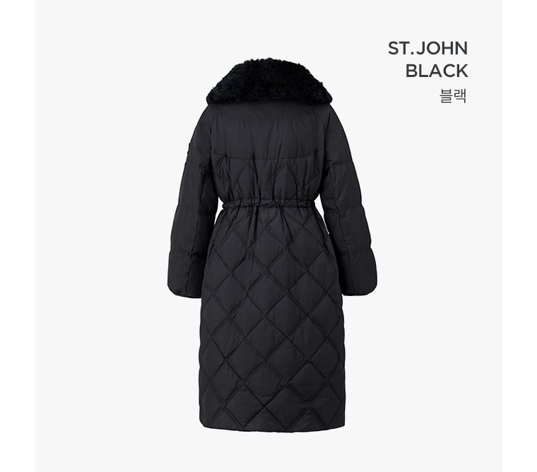 [최초가219,000원]센존블루라벨 양모카라 롱 퀼팅 구스 다운코트