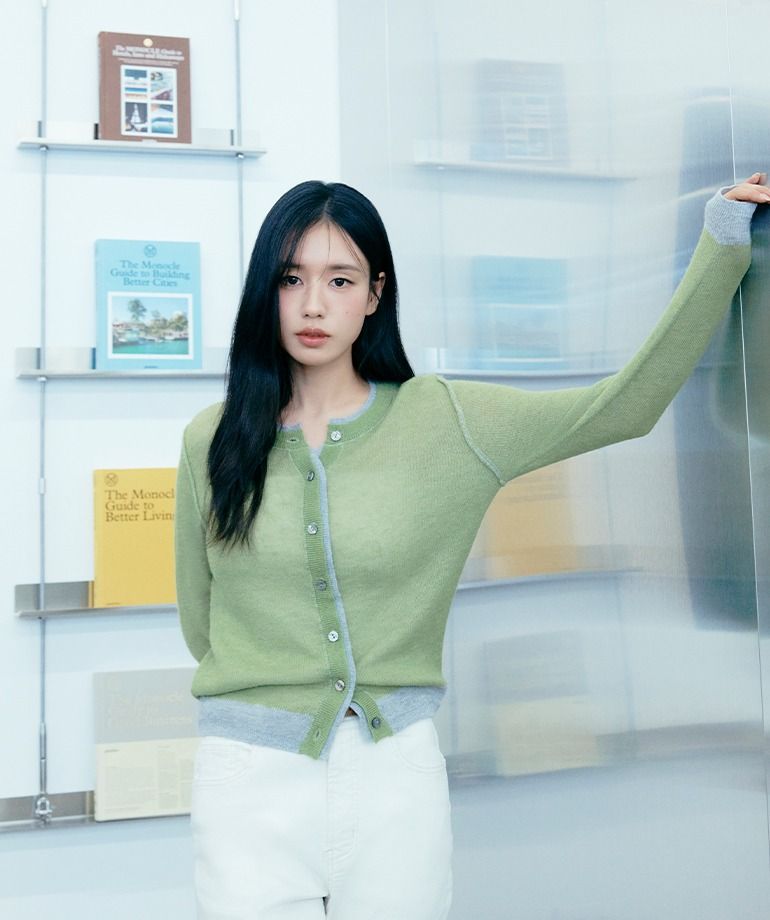 [최초가79,900]26SS 알파카혼방 레이어드 캔디가디건