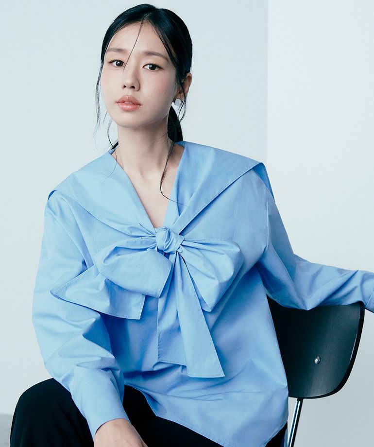 [동가게단독]26SS 오버핏 리본 셔츠