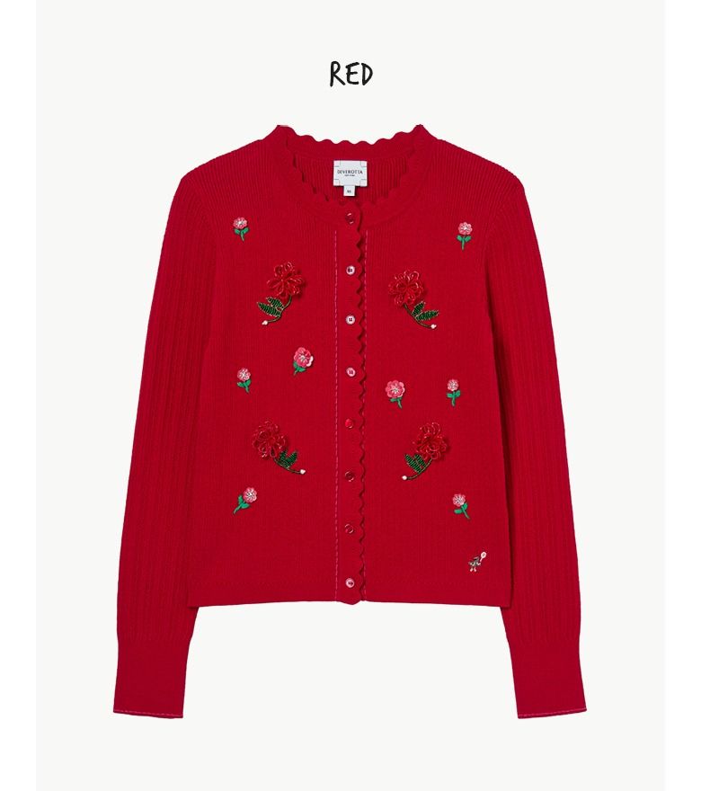 [최초가 139,000원] 26SS 도도새 아플리케 플라워 골지 가디건