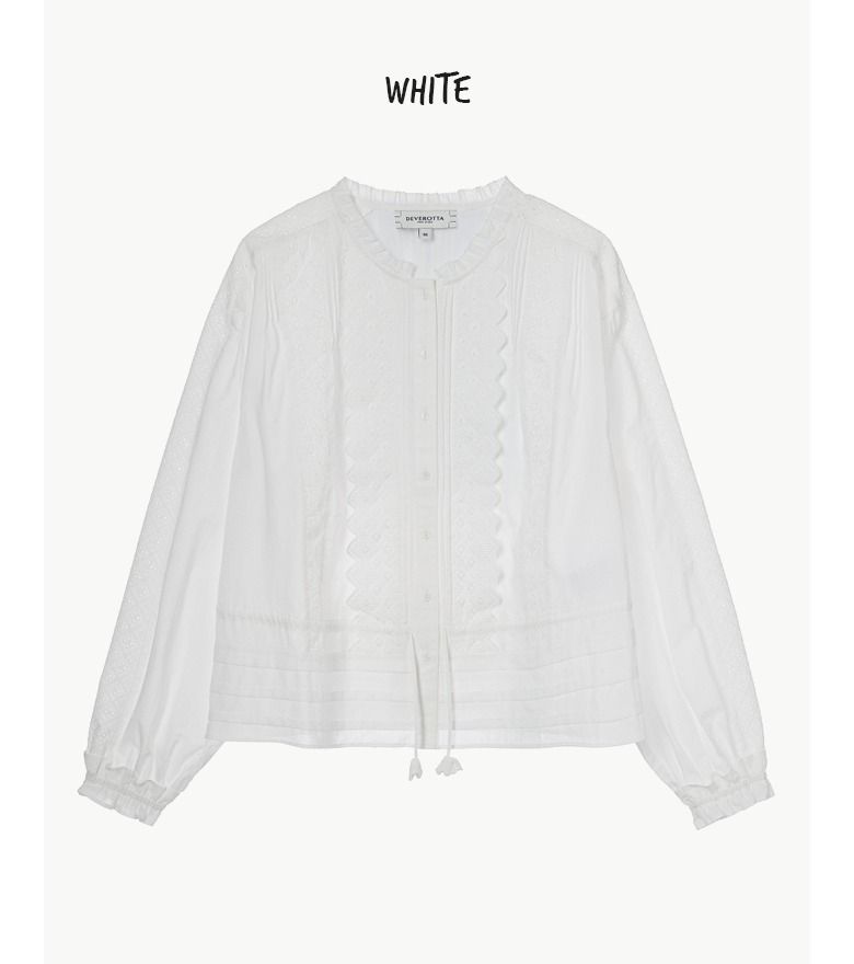 [최초가 89,900원] 26SS 아사면100 아일렛 블라우스