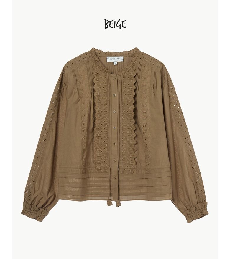 [최초가 89,900원] 26SS 아사면100 아일렛 블라우스