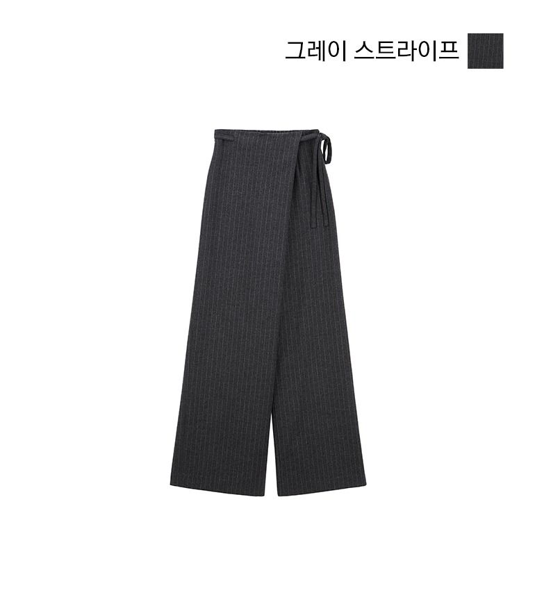[동가게단독]25FW 기모 스트라이프 스커트팬츠