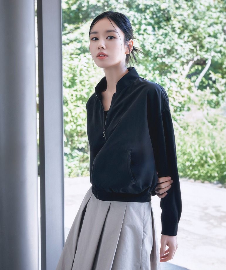 2.2[최초가79,900]니트블럭 셔링 점퍼