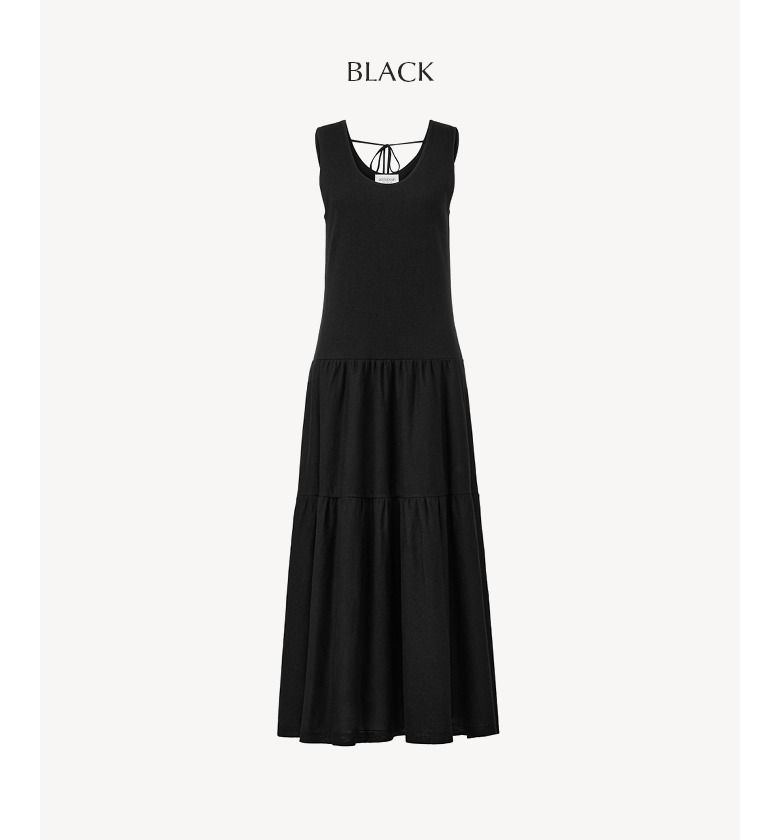 [최초가 99,000원] 26SS 린넨 블렌디드 티어드 니팅 롱 원피스