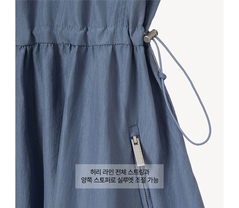 칼라거펠트 25SS 슬리브리스 집업 원피스