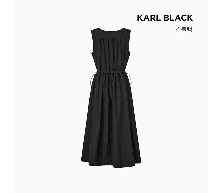 칼라거펠트 25SS 슬리브리스 집업 원피스