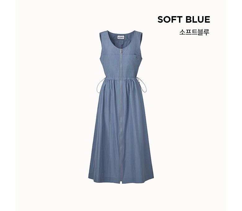 칼라거펠트 25SS 슬리브리스 집업 원피스