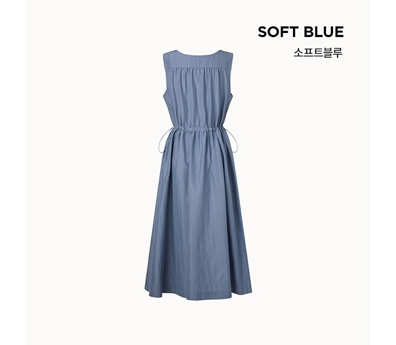 칼라거펠트 25SS 슬리브리스 집업 원피스