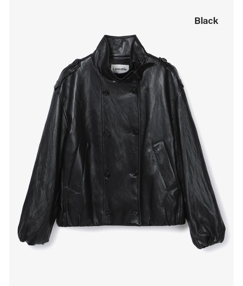 26FW FAUX 레더 블루종 자켓