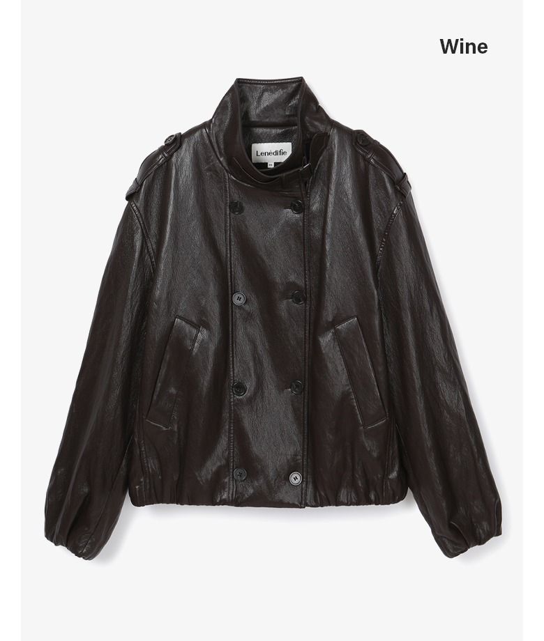 26FW FAUX 레더 블루종 자켓