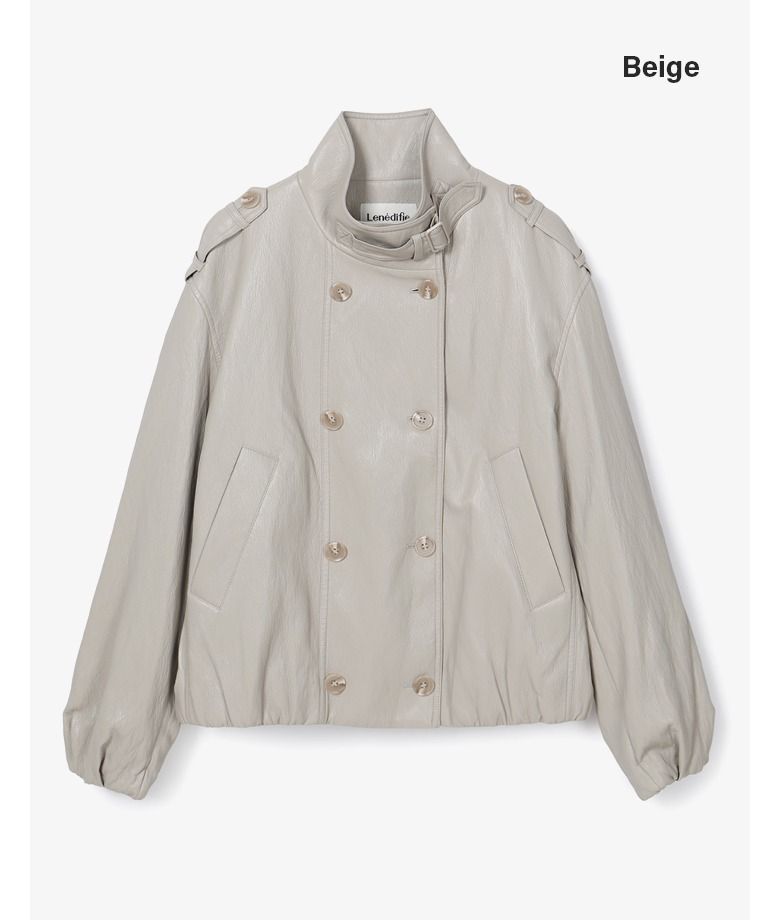 26FW FAUX 레더 블루종 자켓